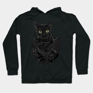 Black Cat Stern In Pockets Cats Hoodie